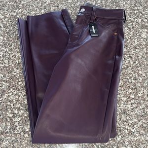 Express faux leather straight leg pant